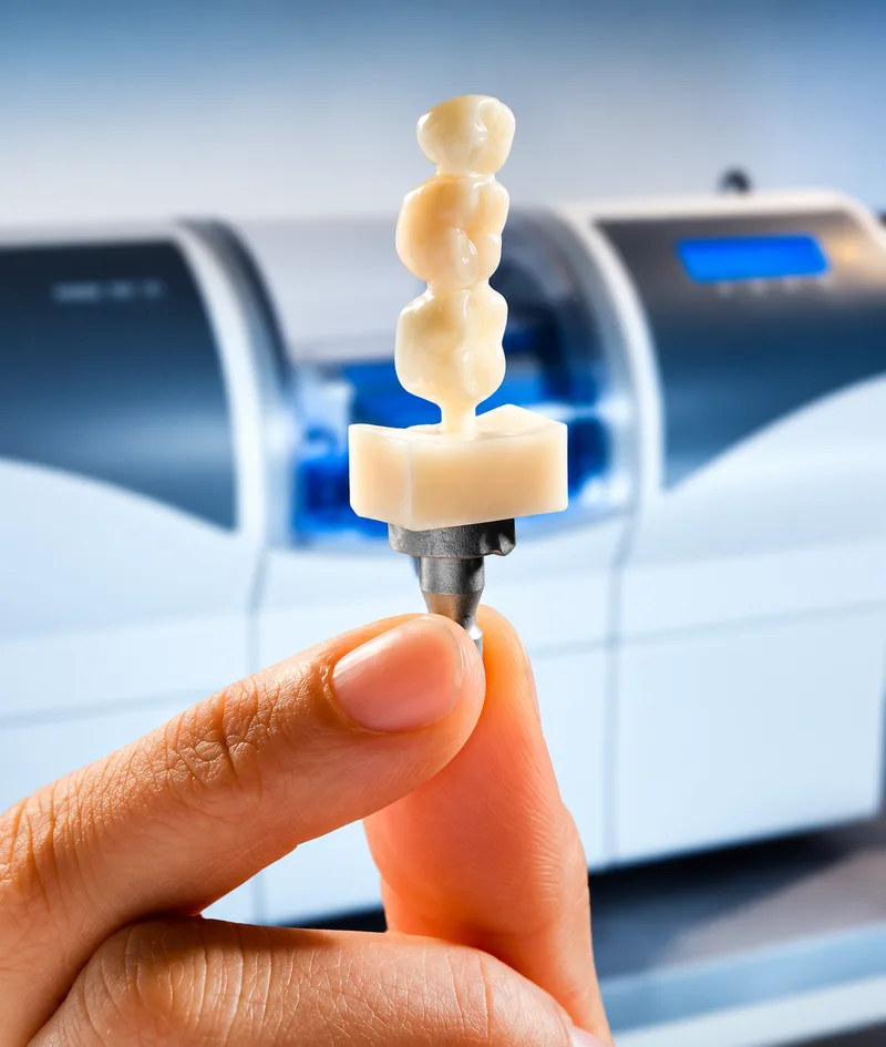 Corona dental cerámica fabricada con tecnología CAD/CAM
